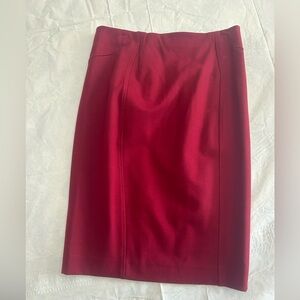 Ann Taylor Burgundy Midi Pencil Skirt